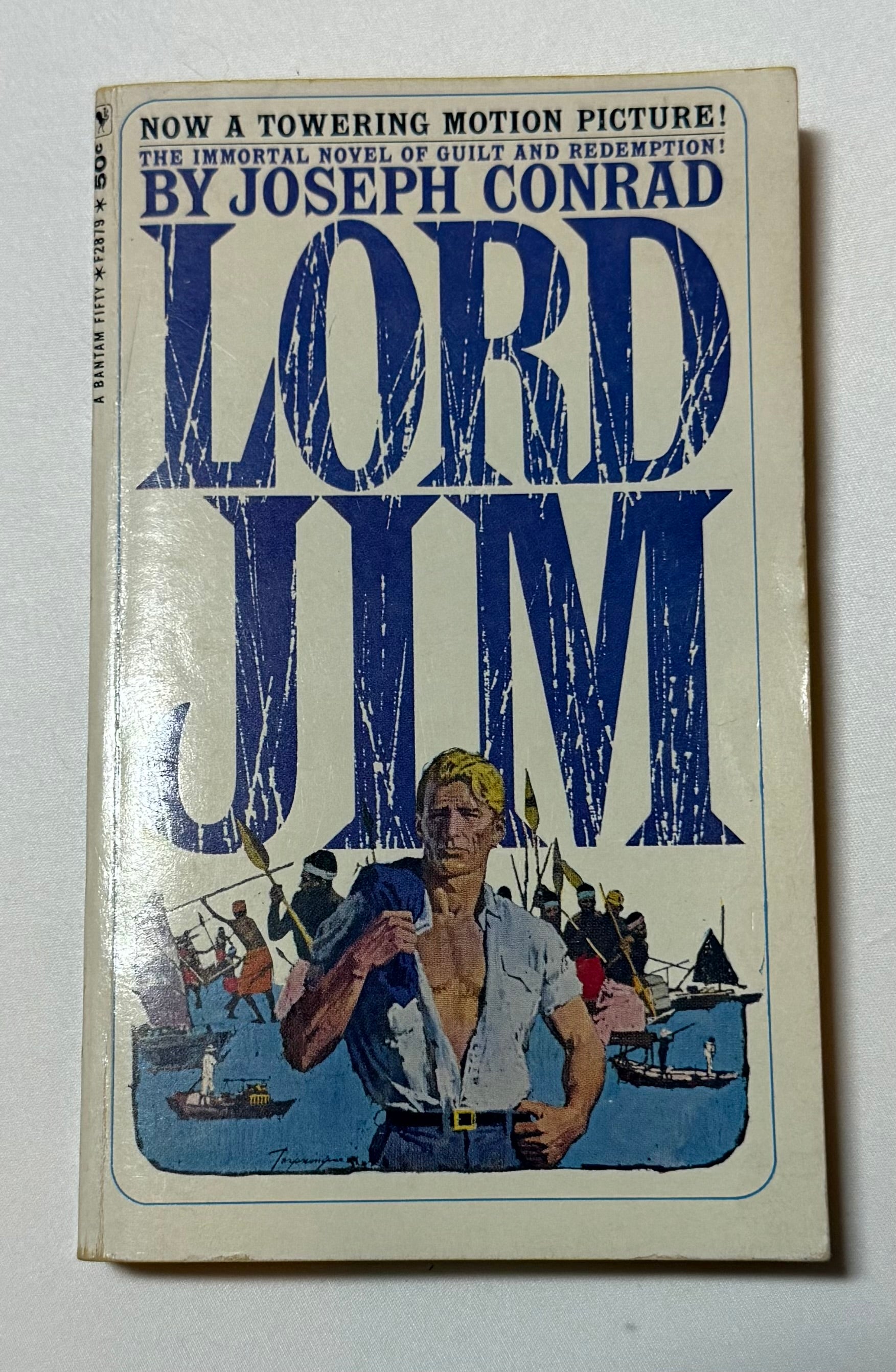 Vintage 50¢ Paperback “Lord Jim” by Joseph Conrad | Film Tie-In Cover | Bantam Book