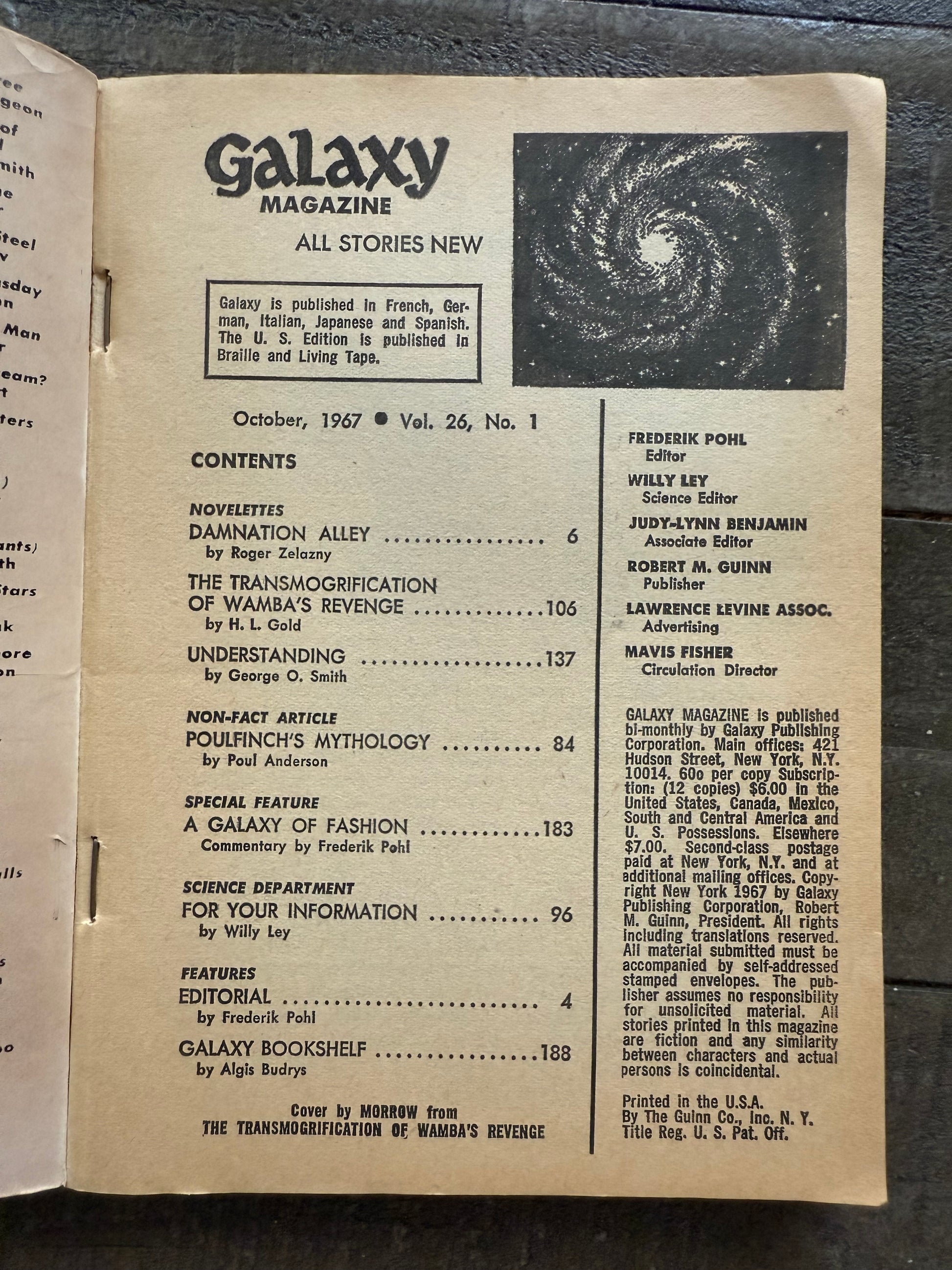 Galaxy Science Fiction Magazine – October 1967