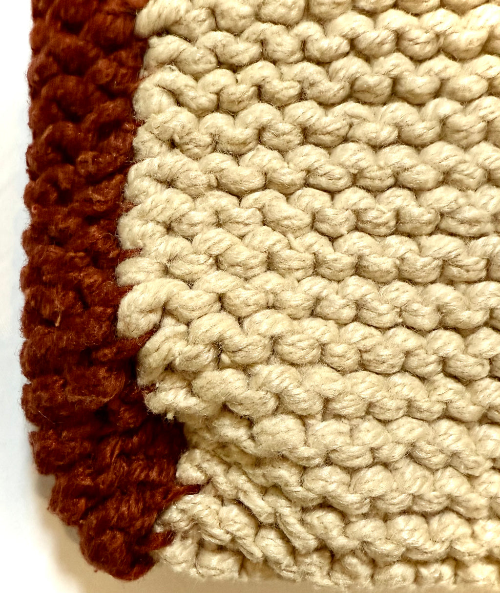Handmade Knit Shoulder Bag – Cinnamon & Cream