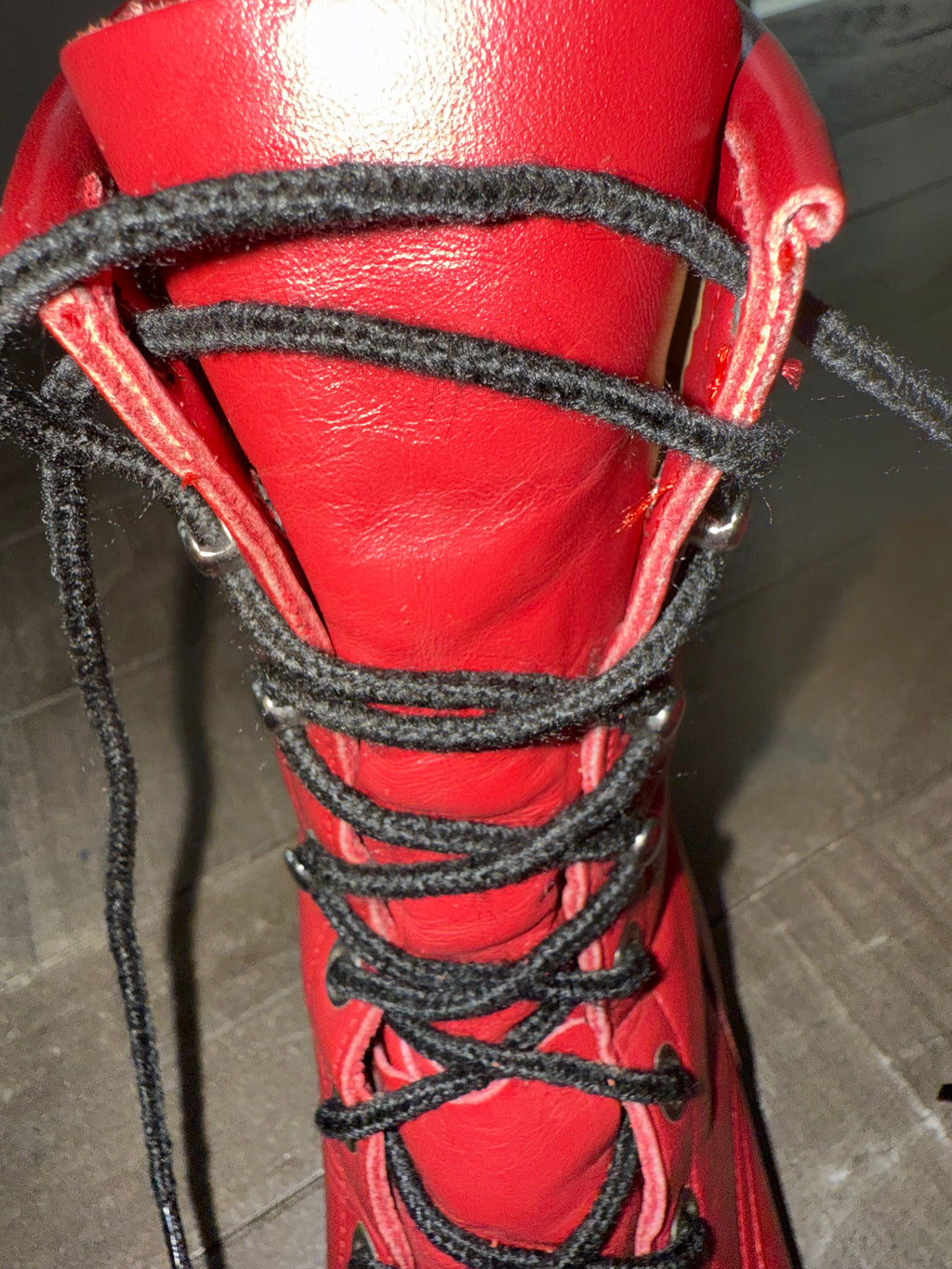 Vintage Justin Red Leather Lace-Up Western Boots – Women’s 8B