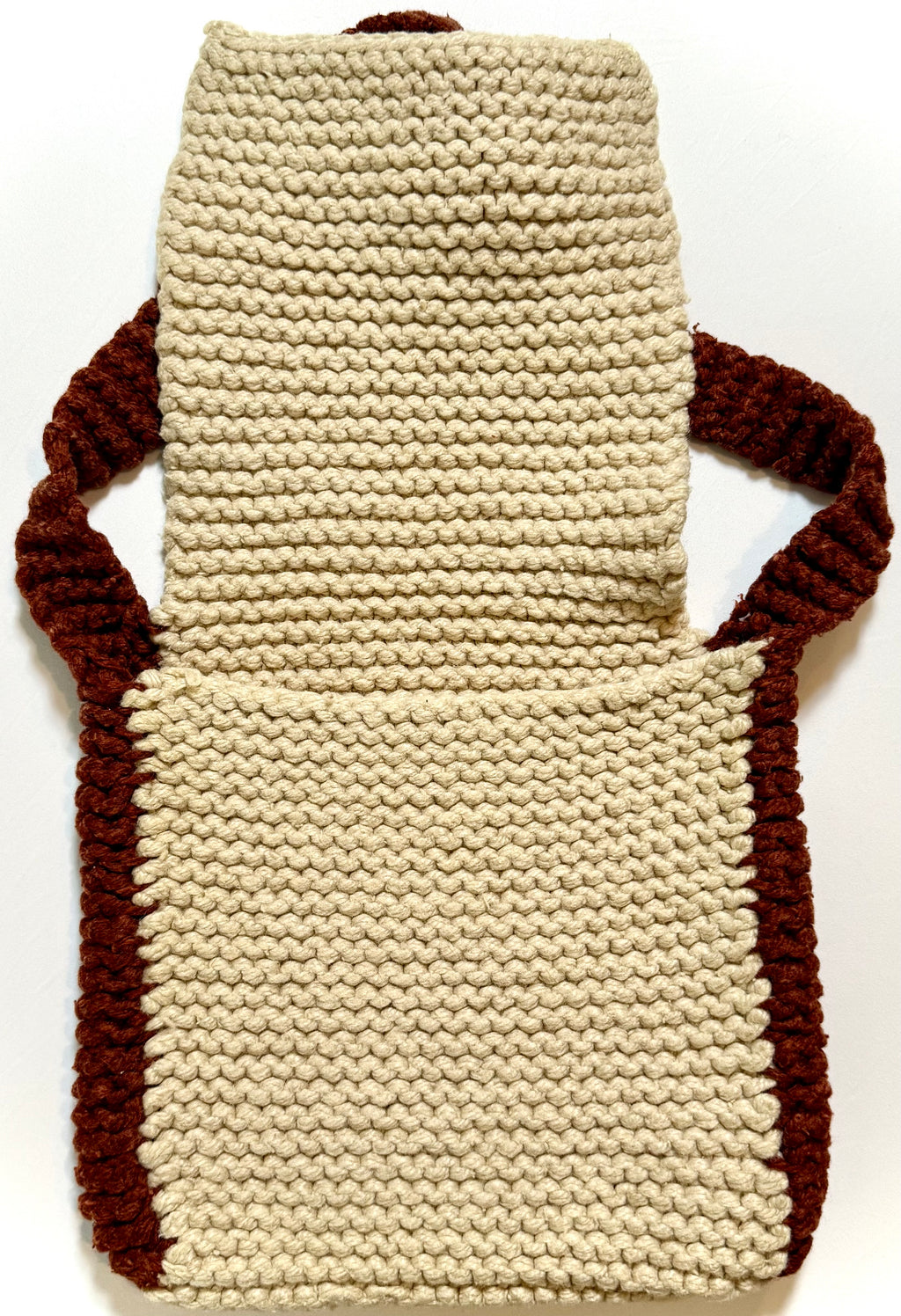 Handmade Knit Shoulder Bag – Cinnamon & Cream