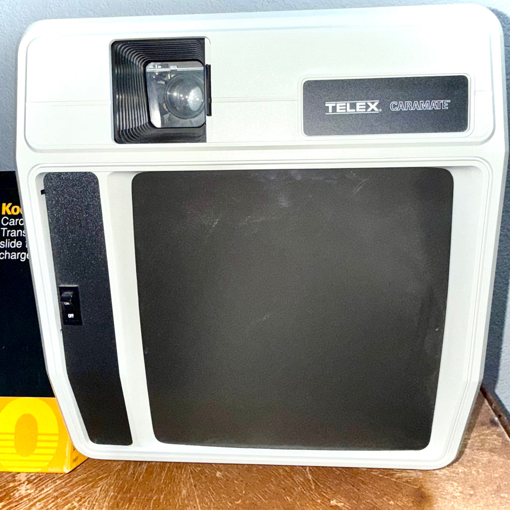 Vintage Telex Caramate Slide Projector Viewer + 2 Kodak Carousel Trays