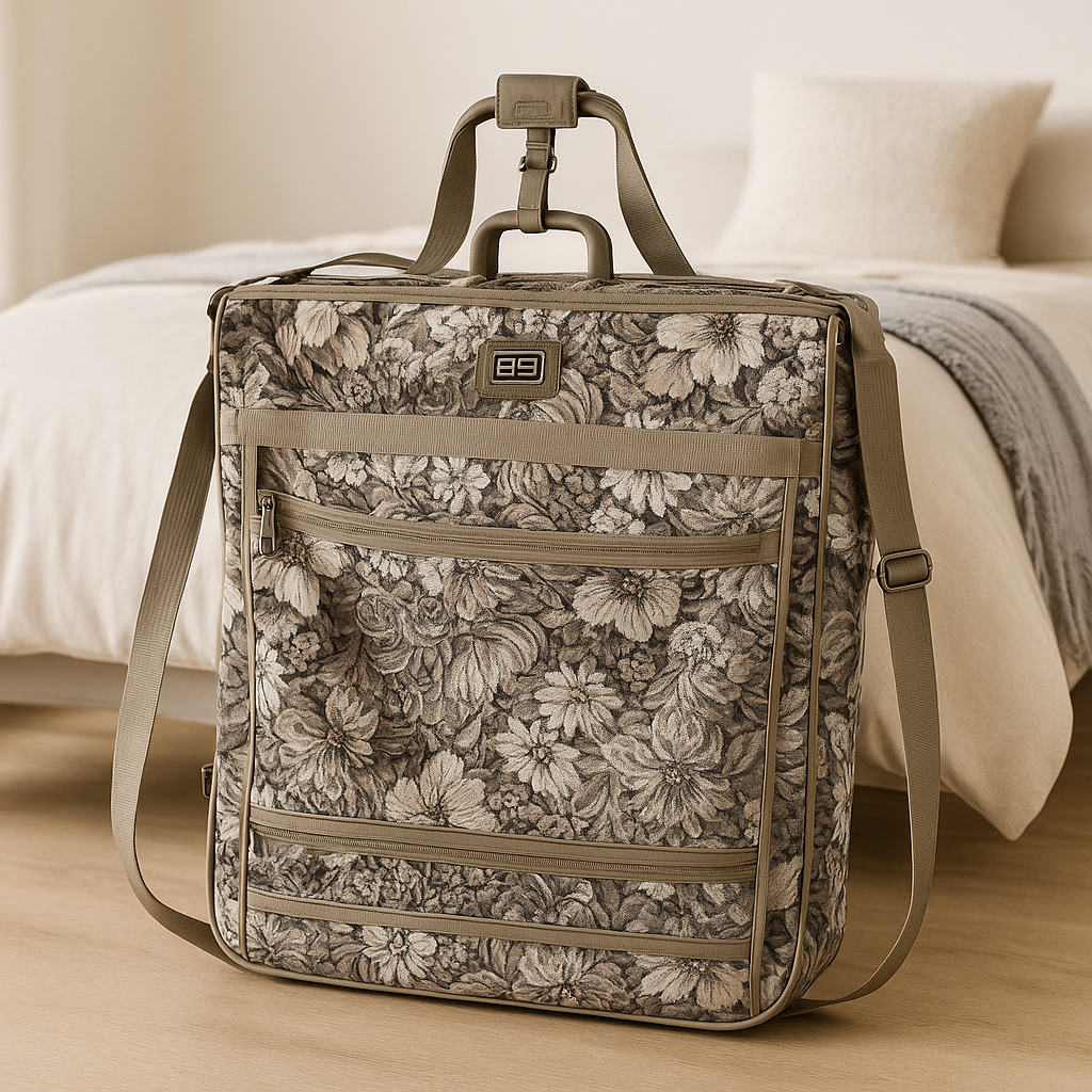 Vintage Amelia Earhart Luggage Garment Bag – Floral Tapestry Travel Case