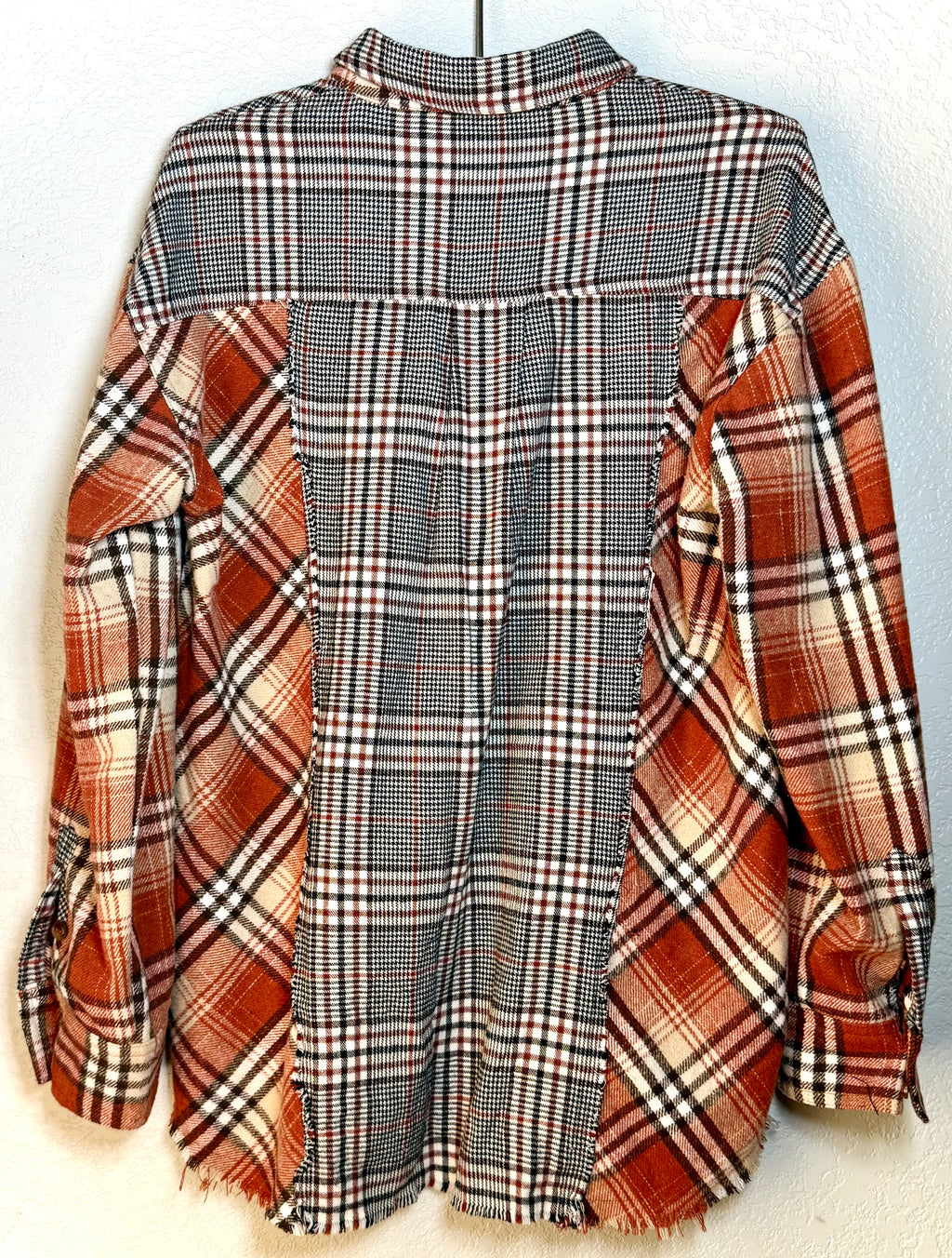 Umgee Mixed Plaid Patchwork Flannel Shirt – Size M