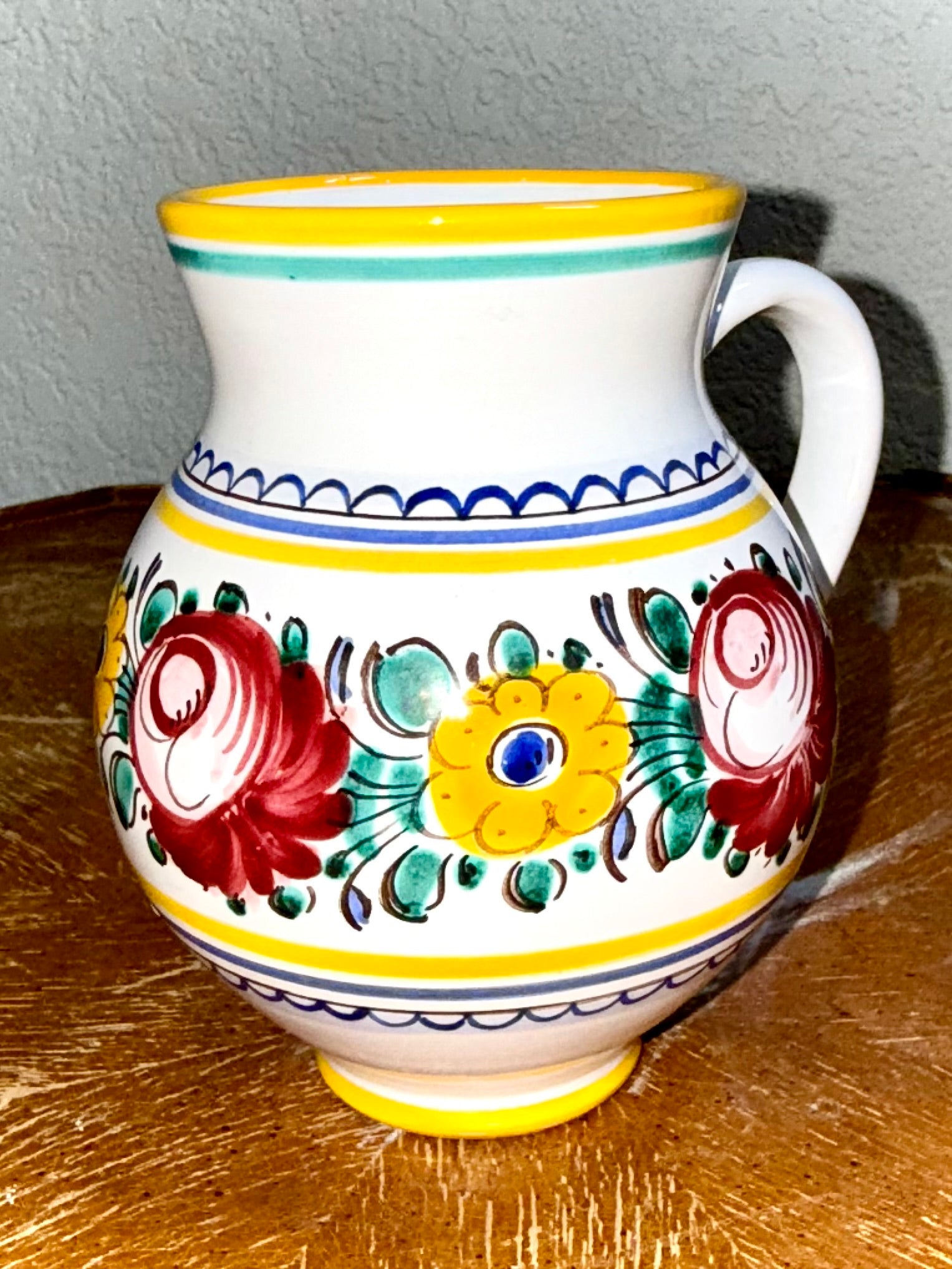 Hand-Painted Italian-Style Ceramic Vase Trio – Bright Florals