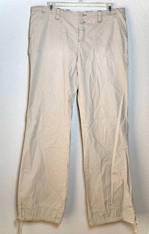 American Eagle Co. Cargo Utility Pants – Size 10 – Khaki Beige Drawstring Hem