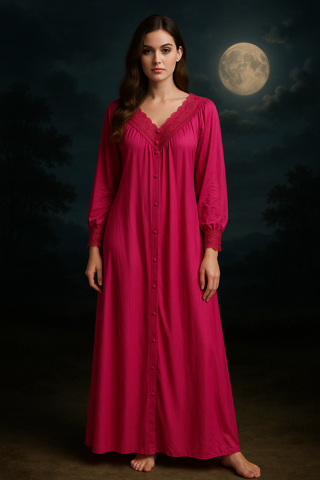 Shadowline Cranberry Lace Nightgown – Vintage 80s Romance | Size M | NWT