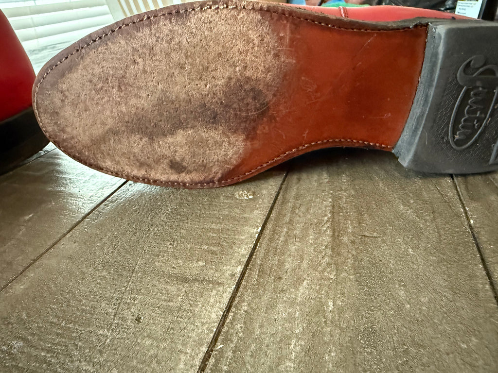 Vintage Justin Red Leather Lace-Up Western Boots – Women’s 8B