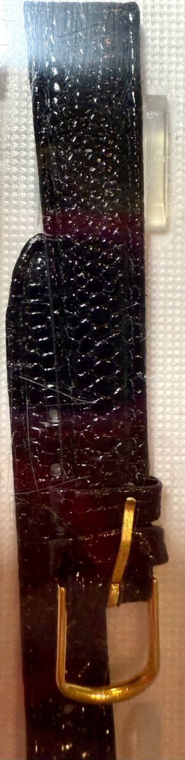 Vintage Timex Ultraflex Watch Band – Black Faux Lizard Grain (TX723Y)