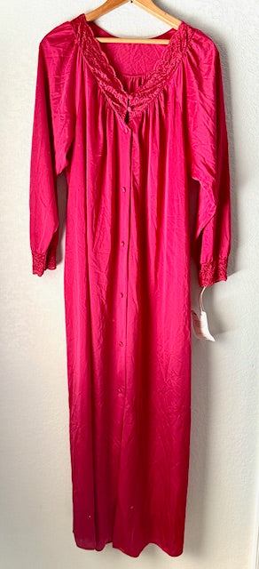 Shadowline Cranberry Lace Nightgown – Vintage 80s Romance | Size M | NWT