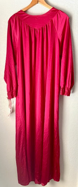 Shadowline Cranberry Lace Nightgown – Vintage 80s Romance | Size M | NWT