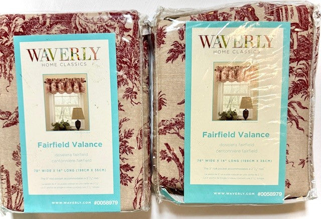 Waverly Home Classics Fairfield Toile Valance Pair – New in Package